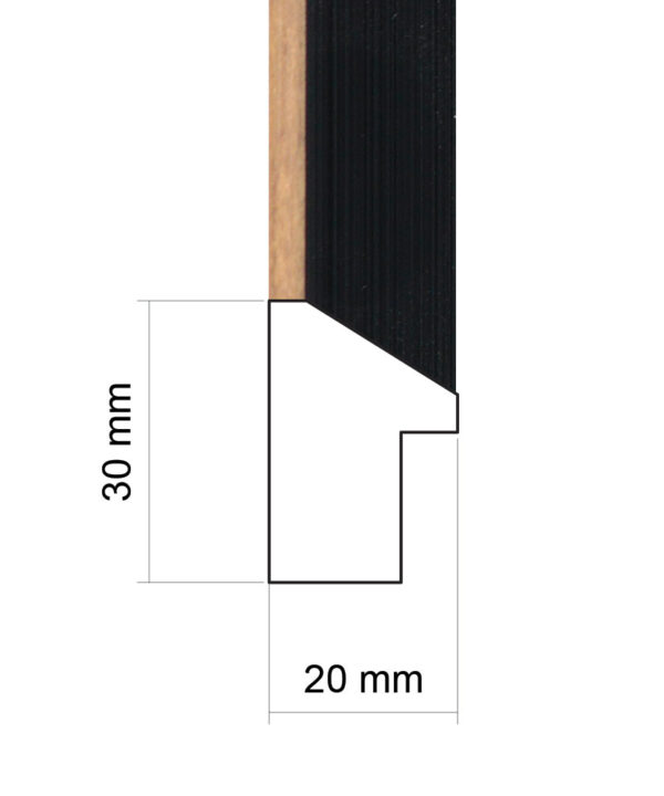 ER771KT-BLK - Kiaat - Black Inside - Picture Frame Moulding