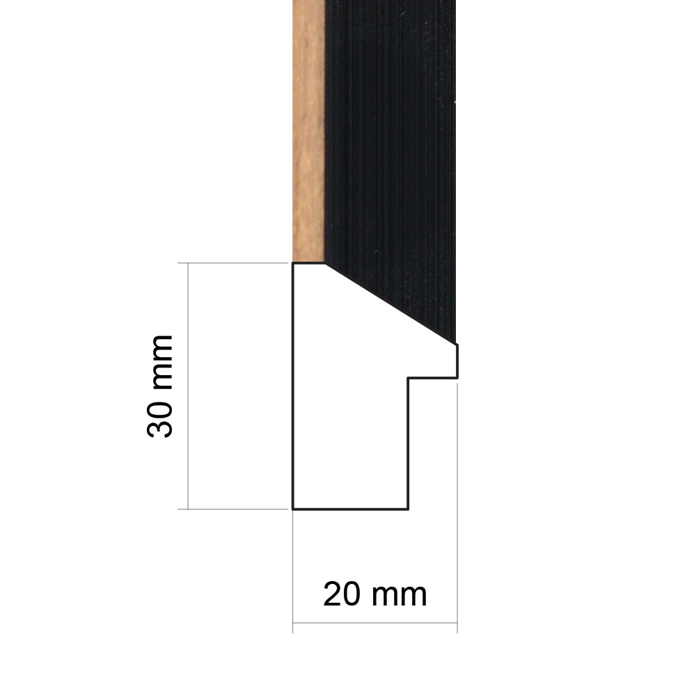 ER771KT-BLK - Kiaat - Black Inside - Picture Frame Moulding