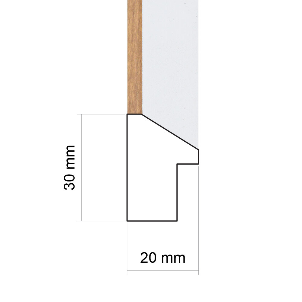 ER771KT-W - Kiaat - White Inside - Picture Frame Moulding
