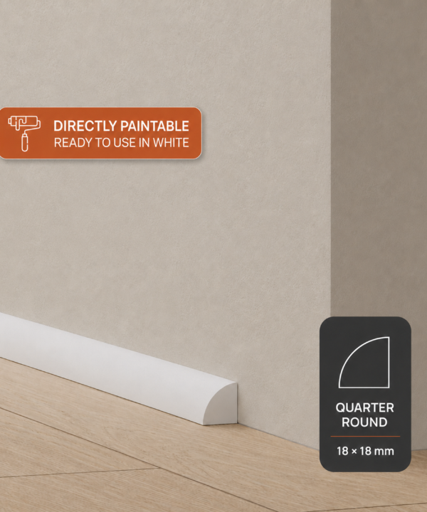 18mm Polymer Quarter Round - White | 2.7m