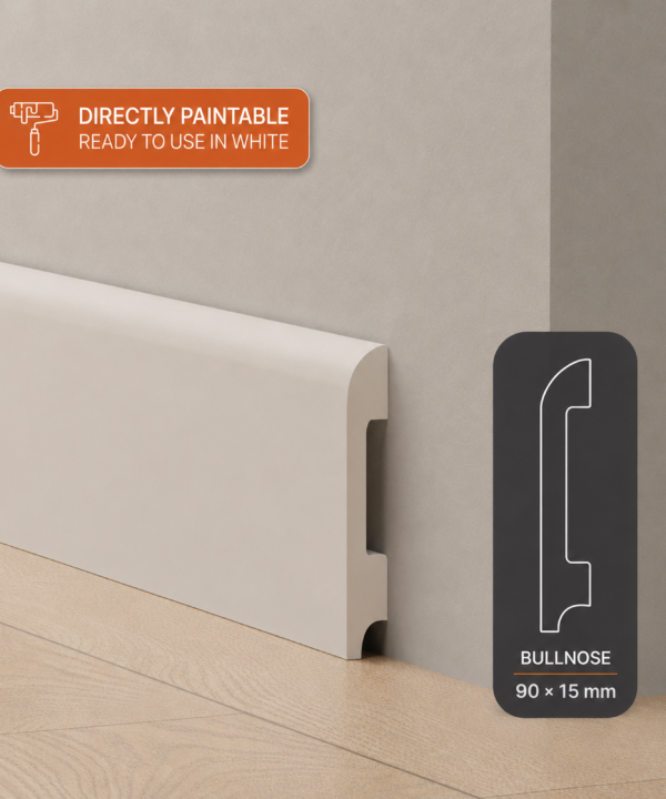 90mm Bullnose Polymer Skirting - White | 2.7m