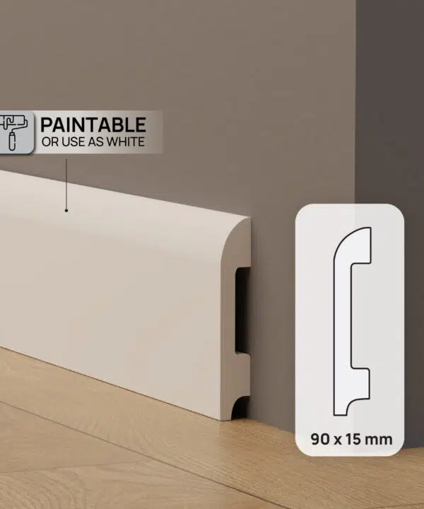 90mm Bullnose Polymer Skirting - White | 2.7m