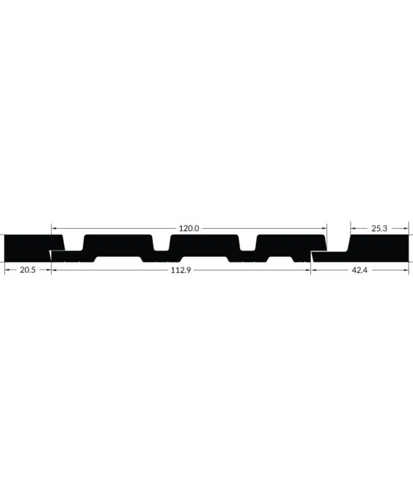 120 x 12mm - Interior Wall Panel - Walnut & Black | Two Tone - Sample