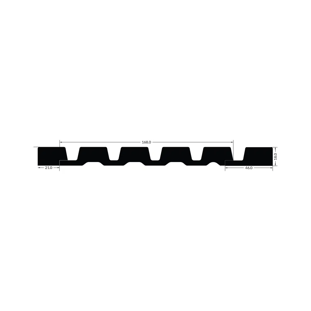 168 x 18mm - Interior Wall Panel - Walnut & Black | Two Tone - Sample
